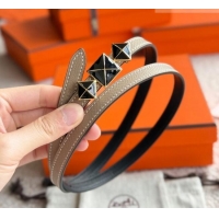 Buy Discount Hermes Women's Fibbia da Cintura 1925 Reversible Leather Belt 1.3cm 0617 Grey/Black 2025