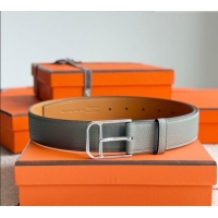 Good Looking Hermes Ceinture Romain Belt 3.5cm in Grained Leather 0617 Cloud Grey 2025