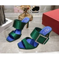 Stylish Roger Vivier Trompette Heel Slides Sandal 8.5cm in Satin 0225028 Green 2026
