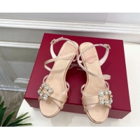 Sophisticated Roger Vivier Efflorescence Heel Sandals 6.5cm in Satin 0225029 Nude 2026