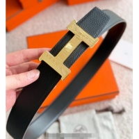 Buy Fashionable Hermes Men's Constance Touareg Reversible Leather Belt 3.8cm 0617 Black 2025