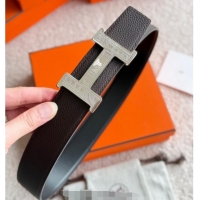 ​Unique Grade Hermes Men's Constance Touareg Reversible Leather Belt 3.8cm 0617 Chocolate 2025