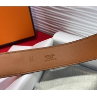 Buy Discount Hermes Collier de Chien Belt 3.2cm with Medor Studs and Ring Buckle in Grained Calfskin H2018025 White/Gold