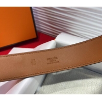 Discount Hermes Collier de Chien Belt 3.2cm with Medor Studs and Ring Buckle in Grained Calfskin H2018025 Brown/Gold 202