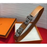 Well Crafted Hermes Collier de Chien Belt 3.2cm with Medor Studs and Ring Buckle in Grained Calfskin H2018025 Brown/Silv