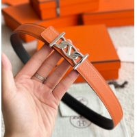 Grade Price Hermes Fibbia da Cintura My H Belt Buckle & Reversible Leather Strap 2.4cm H5010 Orange/Black/Silver 2025