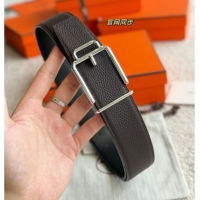 Top Grade Hermes Men's Volte-Face Belt Buckle & Reversible Leather Strap 3.8cm H5011 Dark Brown 2025