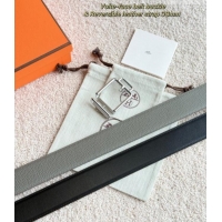 Best Quality Hermes Men's Volte-Face Belt Buckle & Reversible Leather Strap 3.8cm H5011 Grey 2025