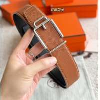 Best Quality Hermes Men's Volte-Face Belt Buckle & Reversible Leather Strap 3.8cm H5011 Tan Brown 2025