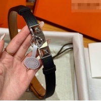 Buy Discount Hermes Women's Rivale Belt 1.8cm with Two Medor Studs and Ring Buckle H5022 Black/Silver 2025