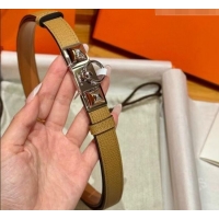 Promotional Hermes Women's Rivale Belt 1.8cm with Two Medor Studs and Ring Buckle H5022 Yellow/Silver 2025