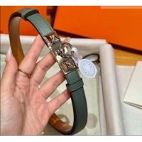 Inexpensive Hermes Women's Rivale Belt 1.8cm with Two Medor Studs and Ring Buckle H5022 Dark Grey/Silver 2025