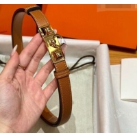Best Price Hermes Women's Rivale Belt 1.8cm with Two Medor Studs and Ring Buckle H5022 Brown/Gold 2025