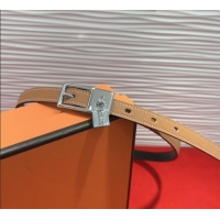Buy Discount Hermes Lucky Lock Reversible Belt 1.7cm in Calfskin Leather HS091201 Brown/Silver 2025