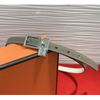 Super Quality Hermes Lucky Lock Reversible Belt 1.7cm in Calfskin Leather HS091201 Grey/Silver 2025