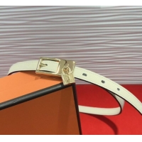 Well Crafted Hermes Lucky Lock Reversible Belt 1.7cm in Calfskin Leather HS091201 White/Gold 2025