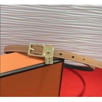 Best Quality Hermes Lucky Lock Reversible Belt 1.7cm in Calfskin Leather HS091201 Brown/Gold 2025