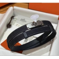 Trendy Design Hermes Denim Belt 1.8cm with Kelly Buckle HS091202 Dark Blue 2025