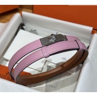 Luxury Cheap Hermes Hunter Calfskin Leather Belt 1.8cm with Kelly Buckle HS091202 Pink 2025