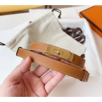 Best Product Hermes Kelly Duo Belt 1.8cm in Epsom Calfskin Leather H031601 Brown/Gold 2026