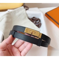 Inexpensive Hermes Kelly Duo Belt 1.8cm in Epsom Calfskin Leather H031601 Black/Gold 2026