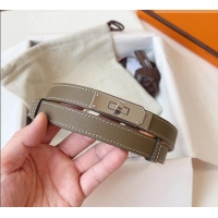 Buy Discount Hermes Kelly Duo Belt 1.8cm in Epsom Calfskin Leather H031601 Grey/Silver 2026