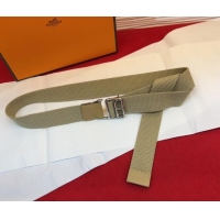Well Crafted Hermes Ecume Belt 3cm in Fabric and Epsom Leather H031605 Khaki 2026