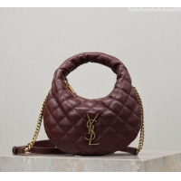 Top Quality Saint Laurent ICARINO mini bag in quilted nappa leather 871329 Burgundy 2026