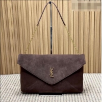 Grade Design Saint Laurent Cassander XXL Envelope Pouch On Chain in Suede 841702 Dark Brown 2026
