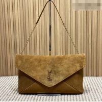 Best Price Saint Laurent Cassander XXL Envelope Pouch On Chain in Suede 841702 Camel 2026