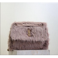 Buy Fashionable Saint Laurent Niki Bag in Rabbit Fur Yam 498830 Purple 2026