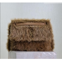 Top Quality Saint Laurent Niki Bag in Rabbit Fur 498830 Brown 2026