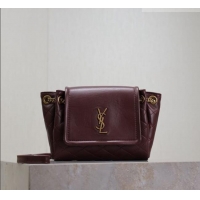 Well Crafted Saint Laurent Monogram Mini Nolita in Lambskin Leather 672738 Burgundy 2026