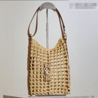 Luxury Discount Saint Laurent Oxalis Mini Tote Bag in Crochet Raffia Straw 840042 Beige 2026