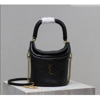 Buy Fashionable Saint Laurent Gaby Bucket Bag in Quilted Lambskin 763961 Black 2026
