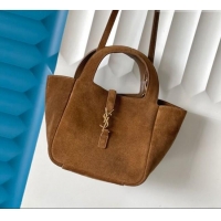 Grade Design Saint Laurent LE 5 À 7 Baby Bea Tote Bag in Suede 872469 Caramel Cognac 2026