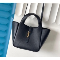 Best Product Saint Laurent LE 5 À 7 Baby Bea Tote Bag in Grained Leather 872469 Black 2026
