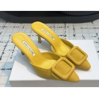 Good Quality Manolo Blahnik MAYSALE 70 Mules with Buckle in Suede 5112526 Yellow 2026