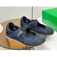 Pretty Style Bottega Veneta Orbit Flash Mary-Jane Sneakers in Suede and Nylon 856044 Black 2026