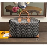 Famous Brand Goyard Bowling 45 Weekend Travel Bag 8949 Black/Tan 2026