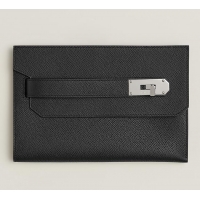 Best Price Hermes Hacademi Pouch In Epsom Leather H0869 Noir/Silver