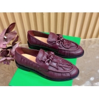Top Grade Bottega Veneta Astaire Loafers with One-Tone Knot Buckle in Crinkled Leather 843945 Burgundy 2026
