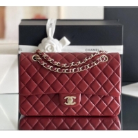 Shop Best Chanel Grained Calfskin Medium Classic Flap Bag A01112 Burgundy/Light Gold 2026 Original Quality