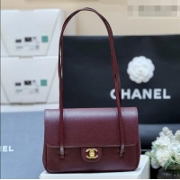 Best Price Chanel Small Flap Bag in Grained Shiny Calfskin AS6130 Burgundy Spring-Summer 2026 Top Quality