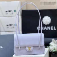 Reasonable Price Chanel Small Flap Bag in Grained Shiny Calfskin AS6130 Lilac Spring-Summer 2026 Top Quality