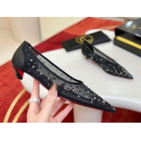 Classic Hot Christian Miss Z Degrastrass Perla Ballerinas Flat in Mesh with Strass and Pearls Black 0225091 2026