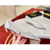 Sophisticated Christian Miss Z Degrastrass Perla Ballerinas Flat in Mesh with Strass and Pearls 0225091 White 2026