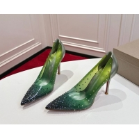 Best Grade Christian Louboutin PVC Pumps 10cm with Strass 0225094 Green 2026