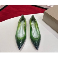 Hot Style Christian Louboutin PVC Ballerinas Flat with Strass 0225096 Green 2026