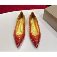 Pretty Style Christian Louboutin PVC Ballerinas Flat with Strass 0225096 Orange 2026